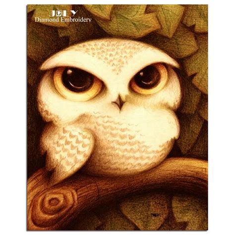 Pictures For Needlework Cartoons Animals Lovely Cute Owls Has Big Eyes