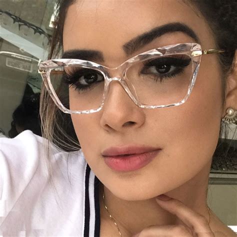 buy fashion square glasses frames for women trendy brand sexy cat eye glasses