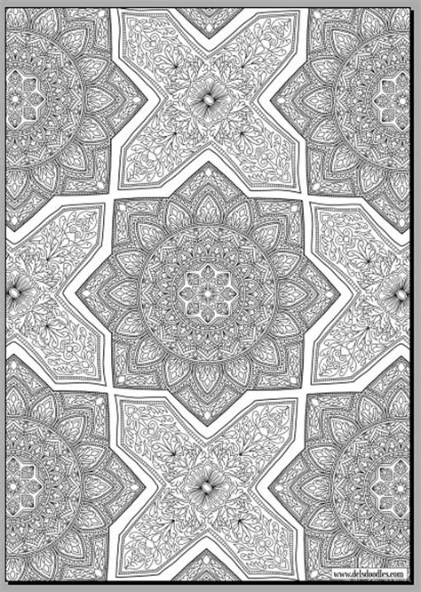 Islamic Tile Coloring Pages Islamic Tile Detailed Colouring Page Etsy