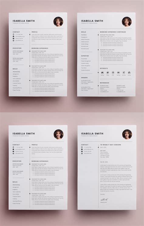 Free Resume Template 3 Page Cv Template Freebies Graphic Design