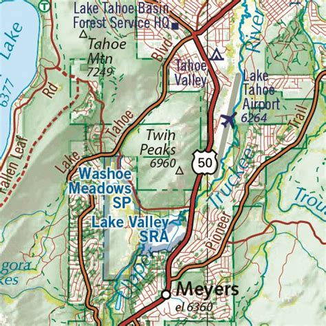 Lake Tahoe Region Map Map By Benchmark Maps Avenza Maps