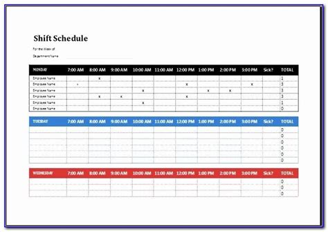 12 Hour Shift Schedule Template Excel