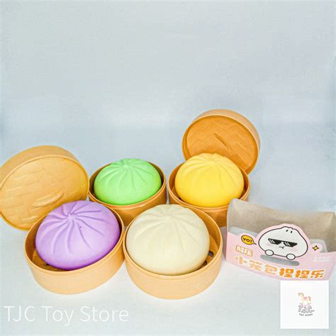Squishy Steamed Stuff Bun Siopao Anti Stress Ball Fidget Toy With Case Shopee Philippines