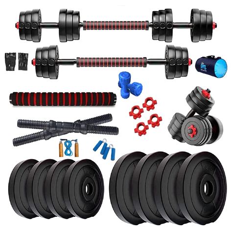 buy bodyfit dumbles gym set home gym weight plates 3in1 expandable rod star dumbbell rods