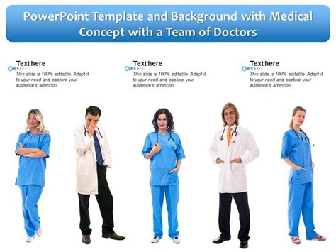 Powerpoint Template And Background With Medical Concept With A Team Of