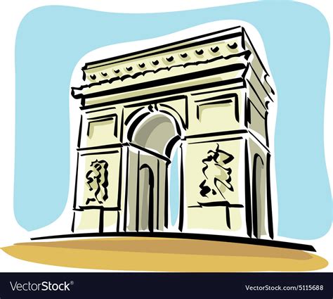 Paris Arc De Triomphe Royalty Free Vector Image