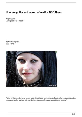 How Are Goths And Emos Defined Bbc News By Waddy Wood Issuu
