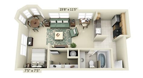 Very Small Studio Apartment Floor Plans Floorplansclick