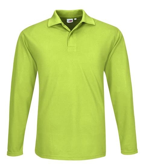 Mens Long Sleeve Elemental Golf Shirt Lime Only Bas 8030 L