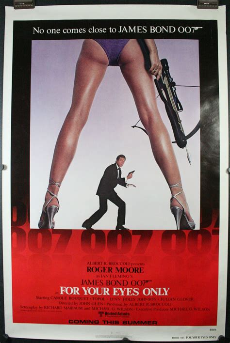 For Your Eyes Only Original Advance James Bond Movie Theater Poser For