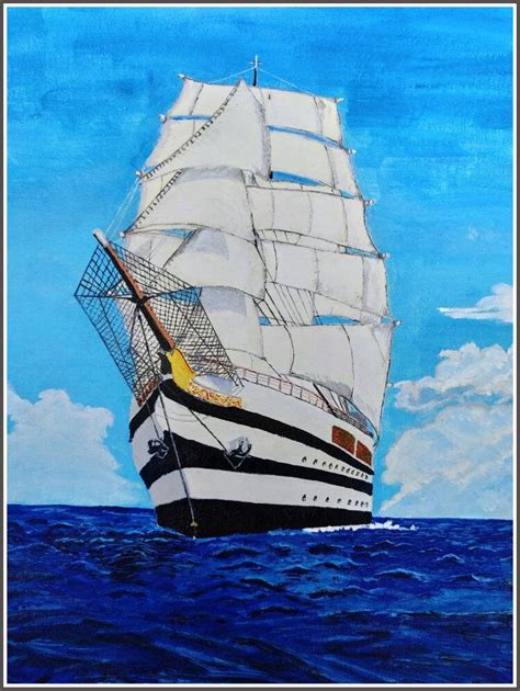 Original Painting On Canvas Tall Ship Painting Original Etsy Uk