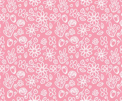 Free Seamless Pink Flower Pattern Vector Titanui