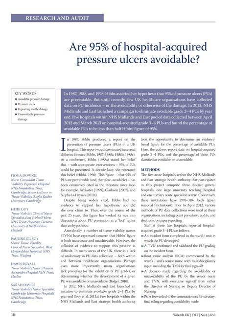 Pdf Are 95 Of Hospital Acquired Pressure Ulcers Avoidable