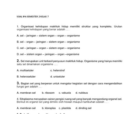 Absen kelas 1 2 3 4 a. Soal Prakarya Kelas 7 Semester 2 - Contoh Soal Prakarya Kelas 7 Semester 2 Bab 4 - Contoh ...