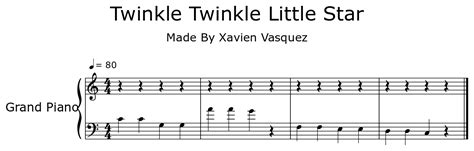 Twinkle Twinkle Little Star Sheet Music For Piano