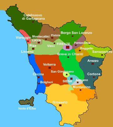 In questa mappa abbiamo segnalato le. Mappa di Italia: Mappa di Toscana Regionale
