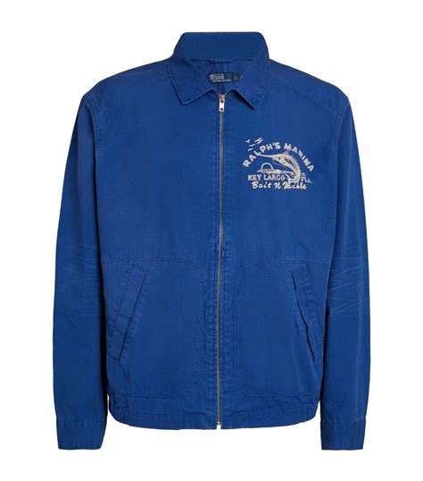 Polo Ralph Lauren Blue Collared Bomber Jacket Harrods Uk