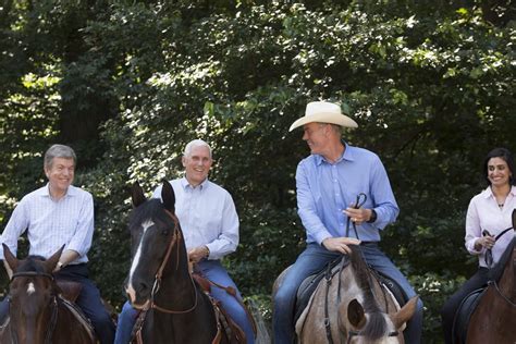 Vp Mike Pence Goes Horse Back Riding With Roy Blunt