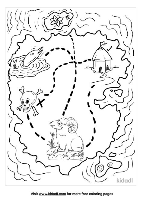 Free Treasure Map Coloring Page Coloring Page Printables Kidadl