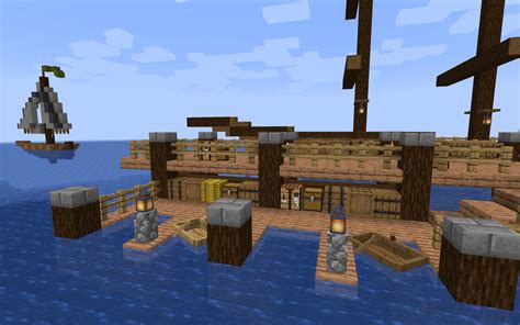 Functional Boat Dock And Storage I Love The New Barrels Minecraft