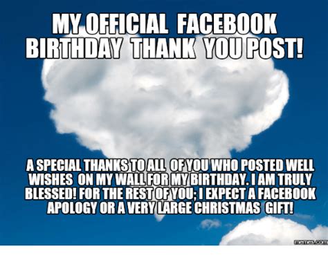 25 Best Facebook Birthday Thank You Memes Birthday Wishes On