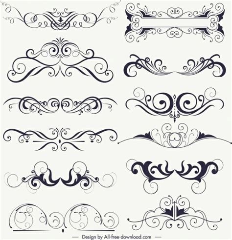 Vector Vintage Ornamental Design Elements Vectors Graphic Art Designs