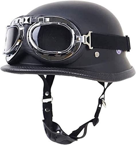 Retro Demi Casque De Moto Avec Lunettes De Protection Chopper Demi Jet