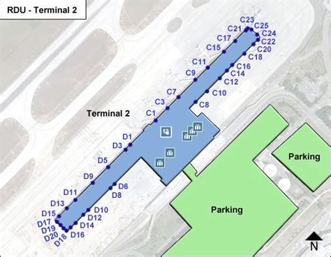 Raleigh Durham Airport Rdu Terminal 2 Map