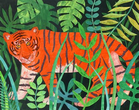 Tiger Collage By Alison Kolesar Tiger Art Art History Lessons
