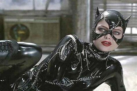 Michelle Pfeiffer As Catwoman Sexy In Black Leather Outfit And Cap