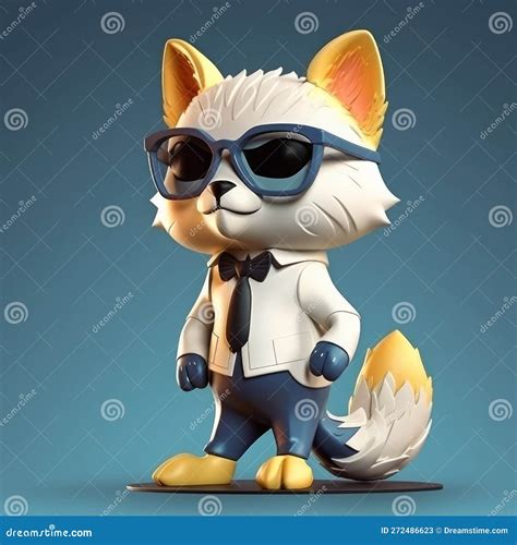 Cool Cat Character In Business Suit And Sunglasses Soft Business