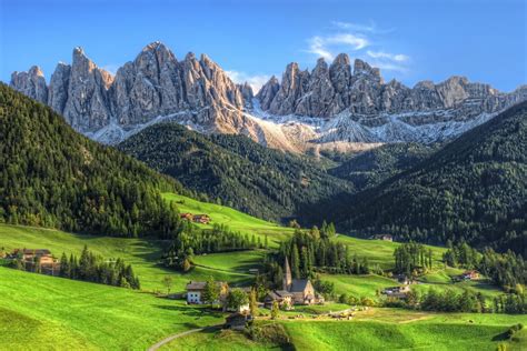 Landscape From Dolomites Mountains Hd Wallpaper 4k Na