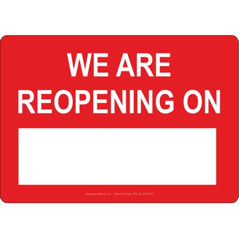We Are Reopening On Sign Jps Online