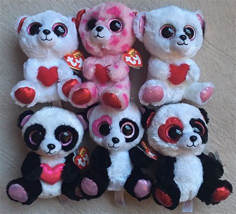 Ty Beanie Boo 6 Valentine Bears Cuddly Bear Sweetikins Sweetly Cutie Pie Mandy V Ebay