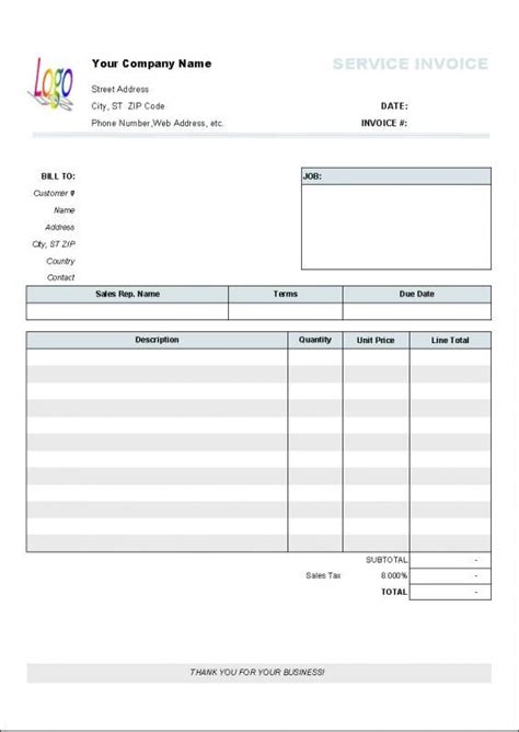 An Invoice Form Is Shown With The Company S Name And Address On It