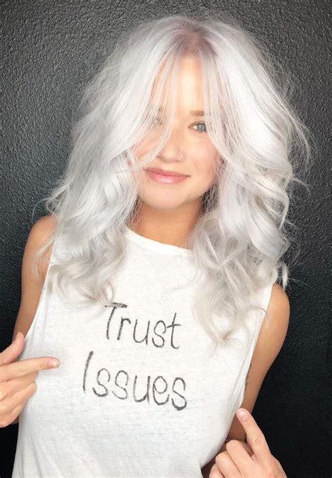 Platinum Blonde Silver Hair Color Haircolor Platinumblonde Icyblonde