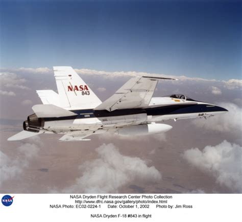 F 18chase Ec02 0224 1 Nasa Dryden F 18 843 In Flight