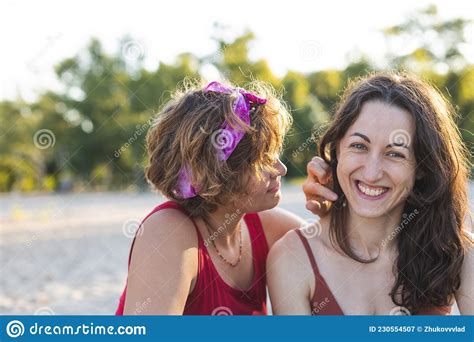 Lesbian Couple On The Beach Stock Image Image Of Emotions Caucasian 230554507