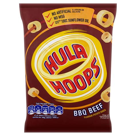 Hula Hoops Bbq Beef Crisps 34g Sharing Crisps Iceland Foods