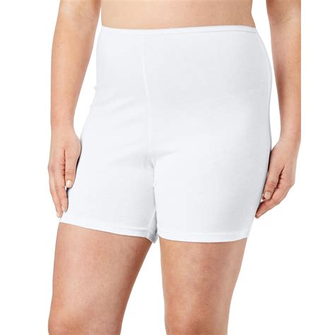 Comfort Choice Women S Plus Size 10 Pack Cotton Boxer Underwear 12 White Pack