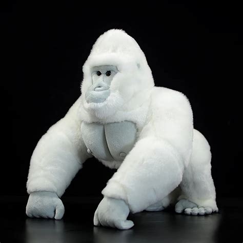 38cm High Lifelike Albino Gorilla Stuffed Animals Toy Soft White