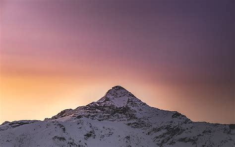 Mountains Peak Snow Snowy Sunset Hd Wallpaper Peakpx