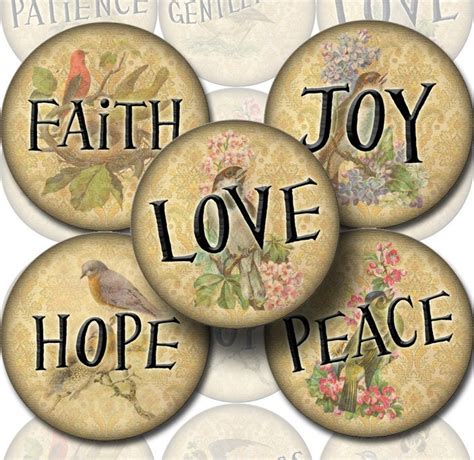 Faith Hope Love Joy Peace 25 Circles Fruit Of The By Thephotocube