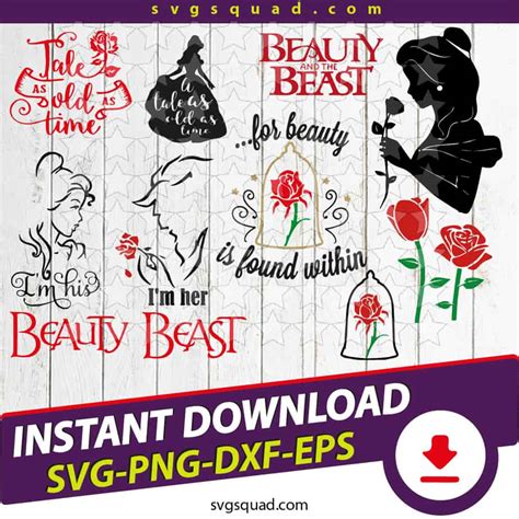 Beauty And The Beast Cricut File Svg Png Dxf Eps Lightboxgoodman