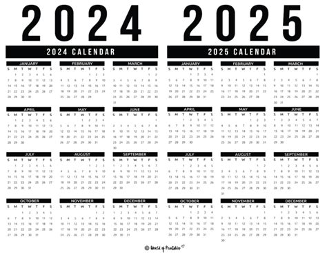 2024 2025 Calendar Free Printables World Of Printables