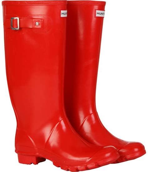 Hunter Womens Huntress Gloss Wellies In Red Lyst