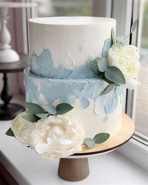 Dusty Blue Wedding Cake Simple Wedding Cake Wedding Cakes Blue