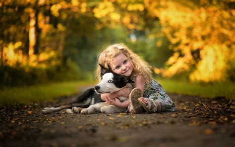 Little Girl And Her Dog