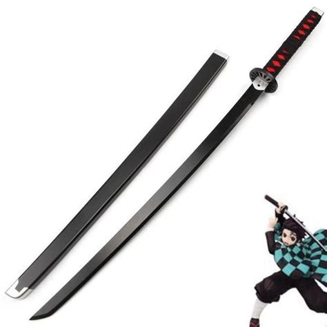 Espada Katana Lamina Negra Tanjiro Kamado Kimetsu No Yaiba Demon Slayer