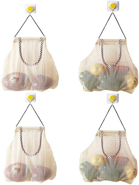 Hatisan Versatile Hanging Mesh Storage Bags Durable And Strong Fruit